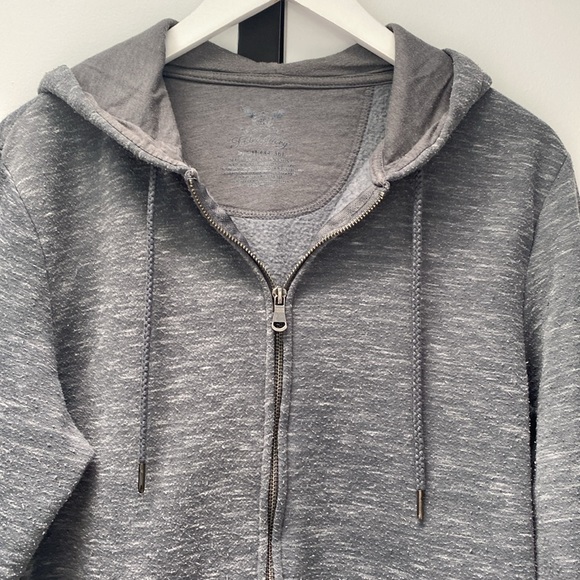 Faded Glory Full Zippered Gray Fleece Warm & Comfy Hoodie Pockets Men's Size S ! - Picture 2 of 8